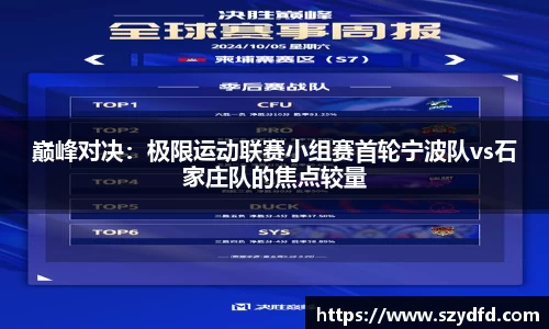 巅峰对决：极限运动联赛小组赛首轮宁波队vs石家庄队的焦点较量